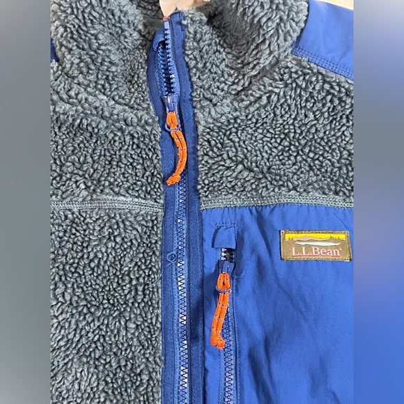 L.L. Bean Large Synchilla Sherpa Retro Pile Full Zip Vest in Blue - Picture 6 of 10
